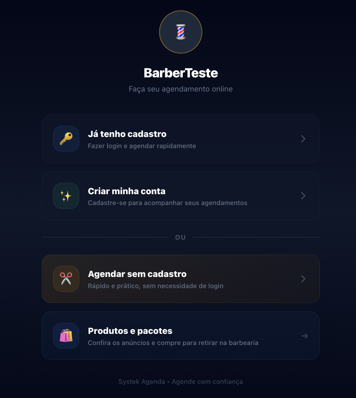Tela do Systek Agenda